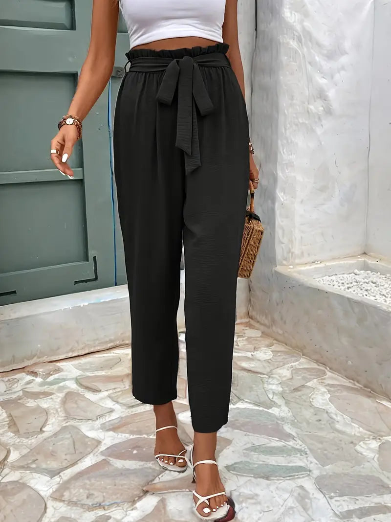 Naomi - Hochtaillierte Hose mit Schleifendetail für Frauen