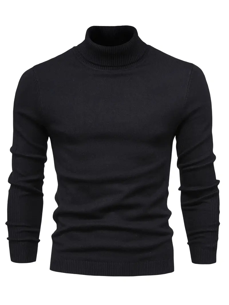 Pullover Herren Rollkragen Slim Fit | Langarm Smart Casual