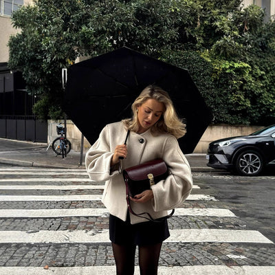 Delilah - Gesteppter Wollmantel, warmer Vierkantkragen