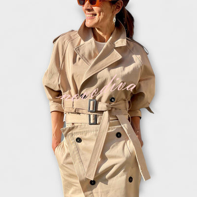 Lyra- Elegante Jacke Midi-Rock mit Taschen