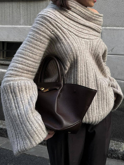 Oversize-Pullover mit weitem Ausschnitt | Gemütlicher Chic | Femininer Stil