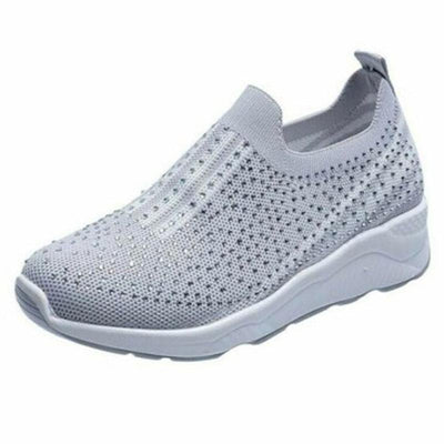 Aria - Damen Freizeit Strass Slip-On Schuhe
