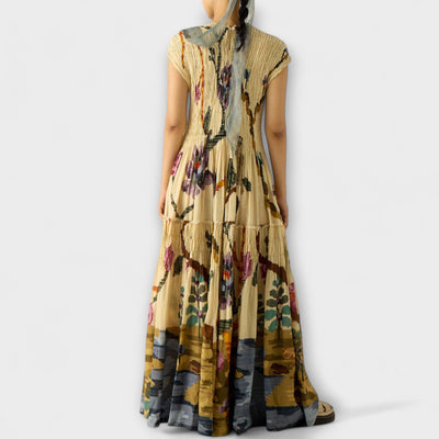 Amara - Plissiertes Kleid mit Animal-Print