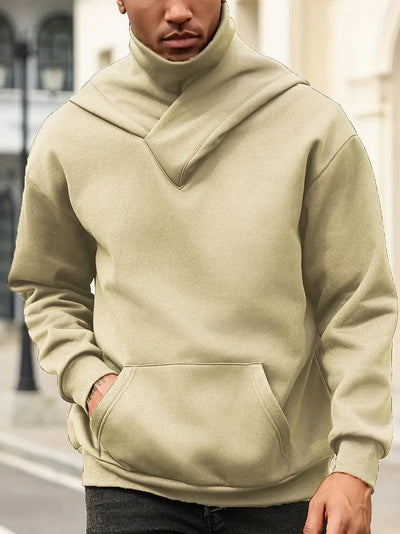 George - Modisches Kapuzenpullover mit hohem Kragen und Kreuz für Herren