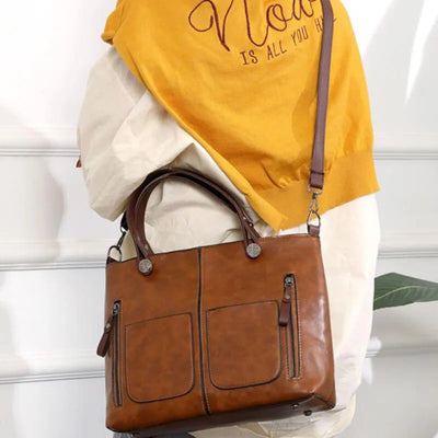 Heidi-Mode | Elegante Klassische Leder Schultertasche für Jeden Anlass