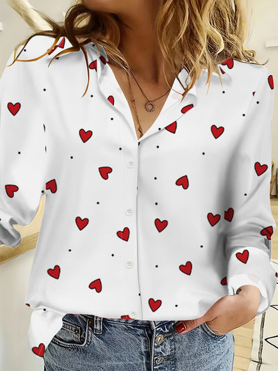 Hemdbluse | Herzmuster | Feminine Eleganz