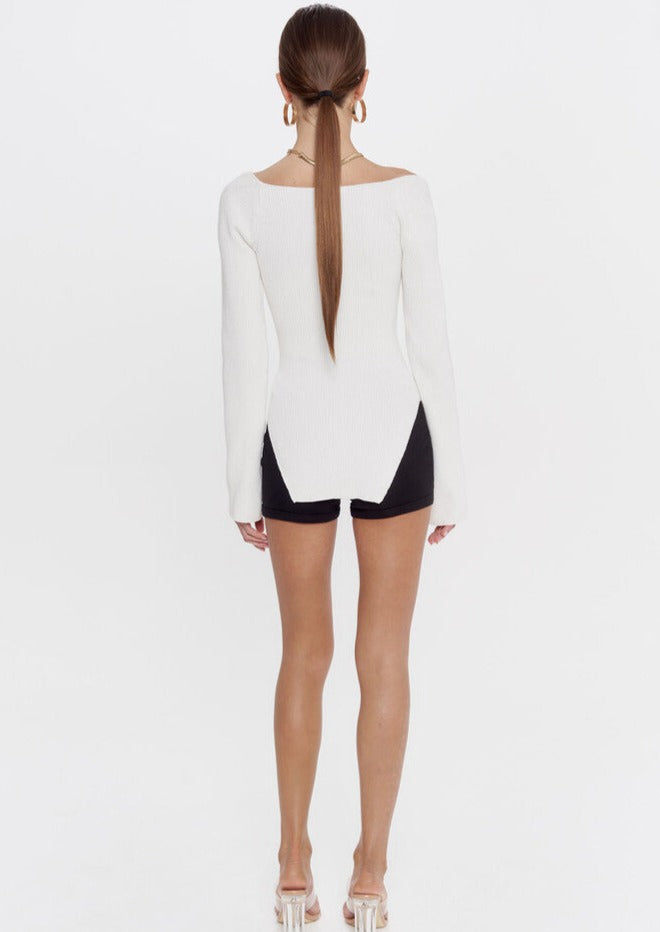 Rippstrick-Top | Figurbetont & Femininer Ausschnitt | Eleganter Chic