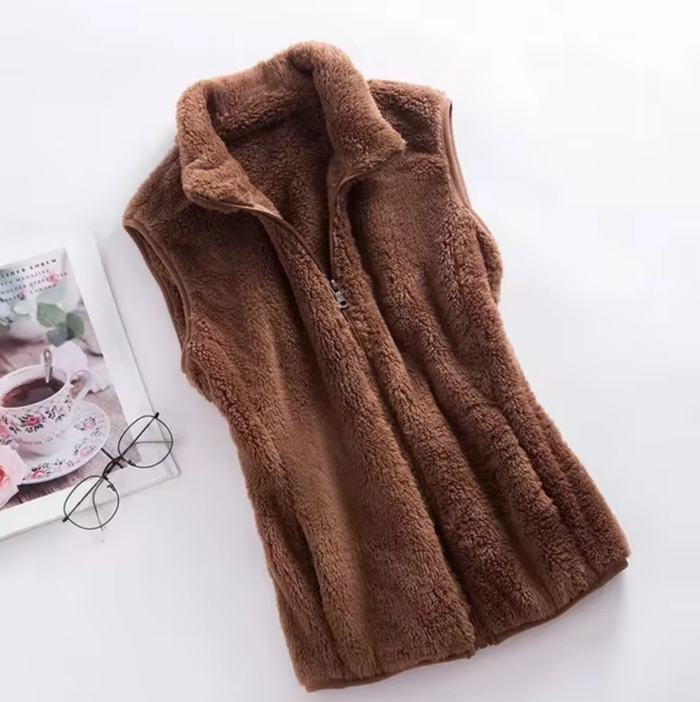 Elegante Damen Fleece-Weste aus Samt - Solveig