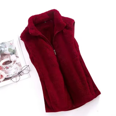 Elegante Damen Fleece-Weste aus Samt - Solveig