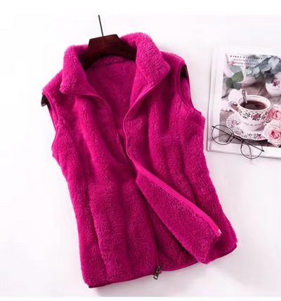 Elegante Damen Fleece-Weste aus Samt - Solveig