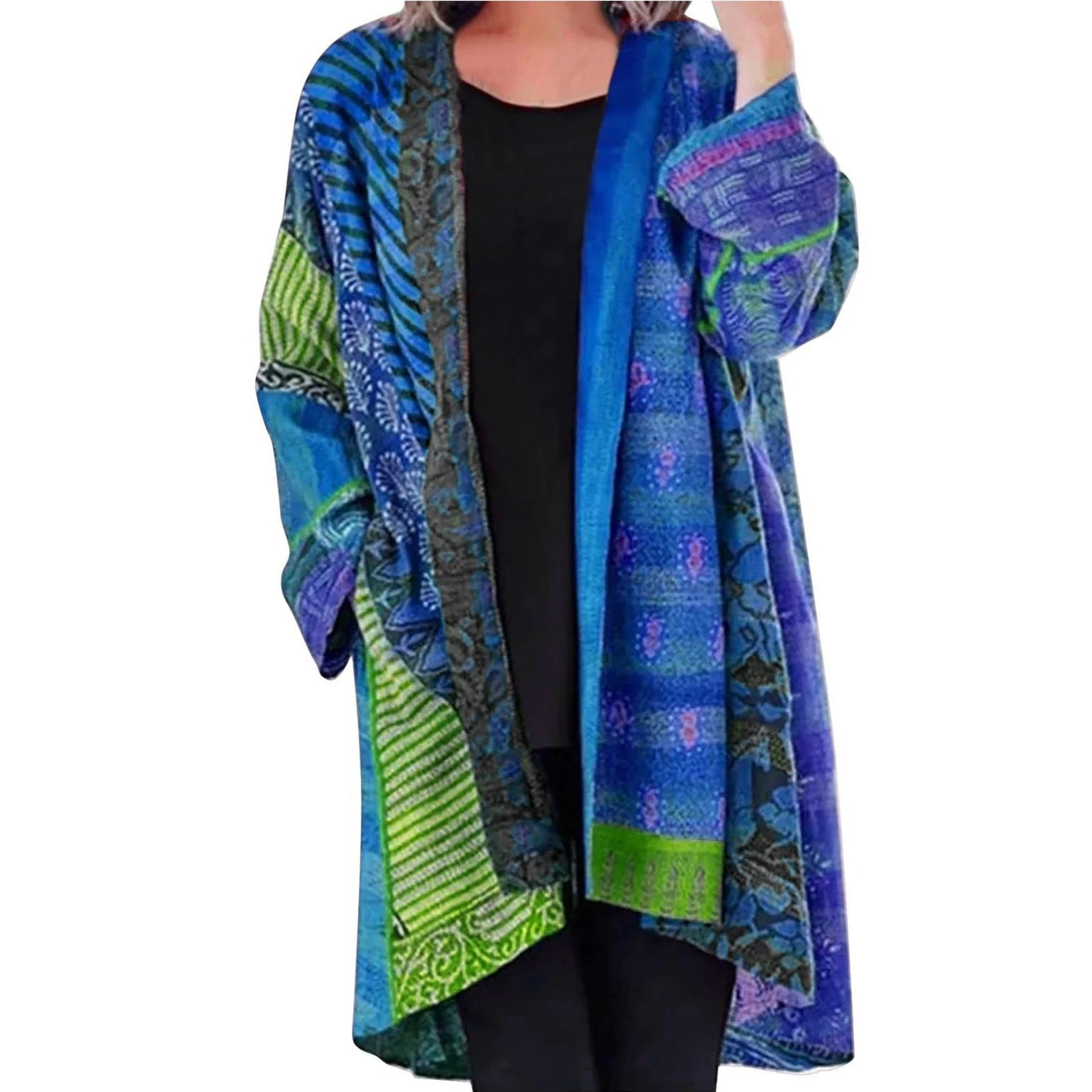 Elegante farbenfrohe lockere Strickjacke  - Anastasia