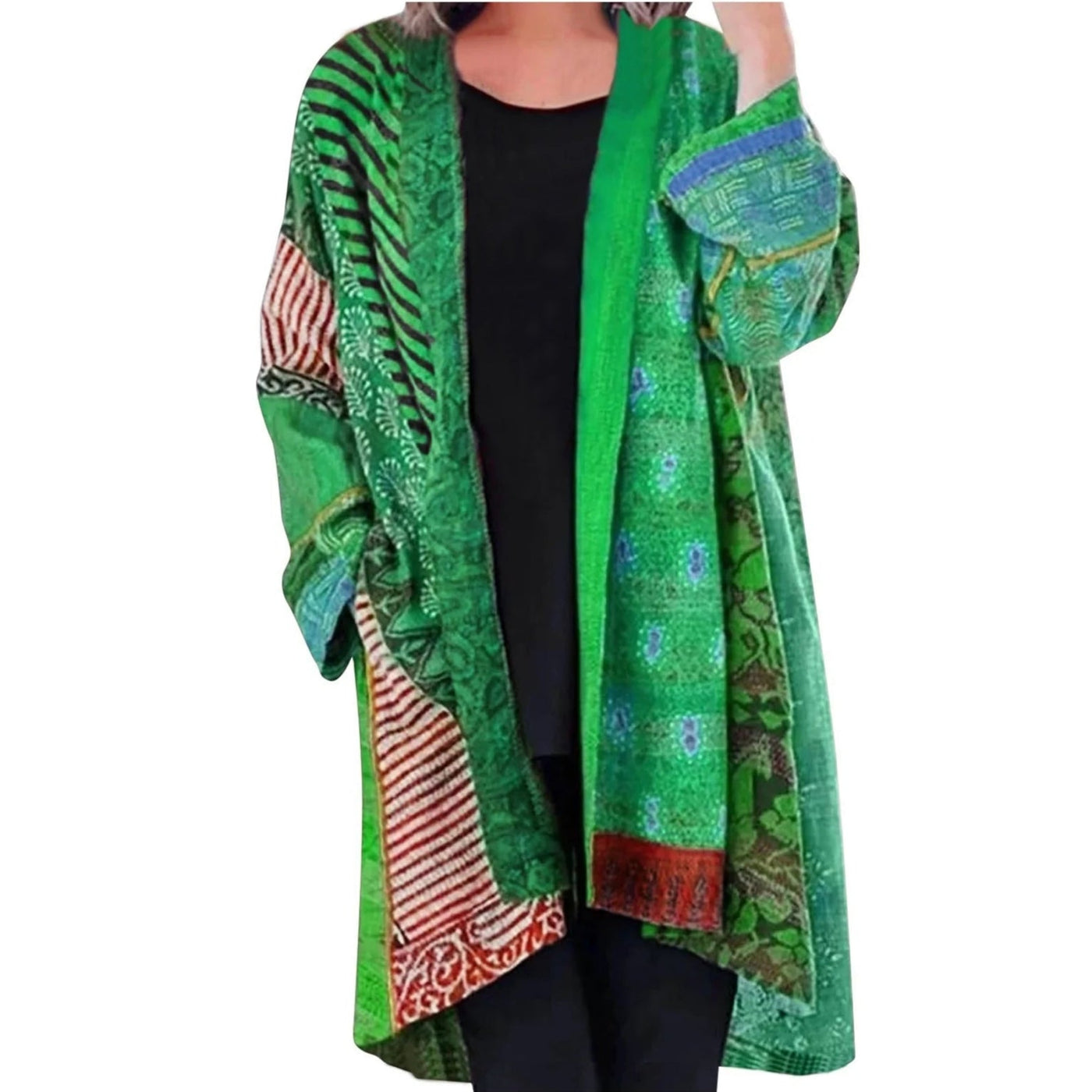 Elegante farbenfrohe lockere Strickjacke  - Anastasia