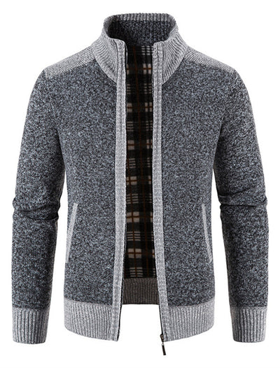 Stilvolle warme Strickfleece-Strickjacke - Sascha