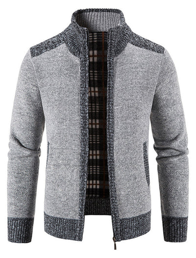 Stilvolle warme Strickfleece-Strickjacke - Sascha