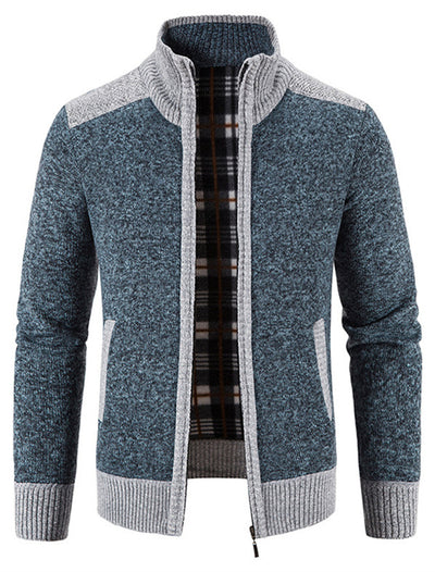 Stilvolle warme Strickfleece-Strickjacke - Sascha