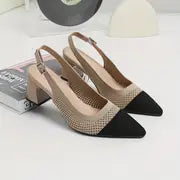 Hailey - Atmungsaktive Strickschuhe mit spitzer Zehe und Knöchelriemen