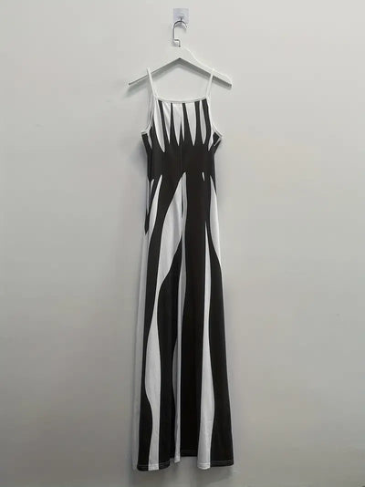 Jana - Fließendes Maxikleid mit Abstraktem Print