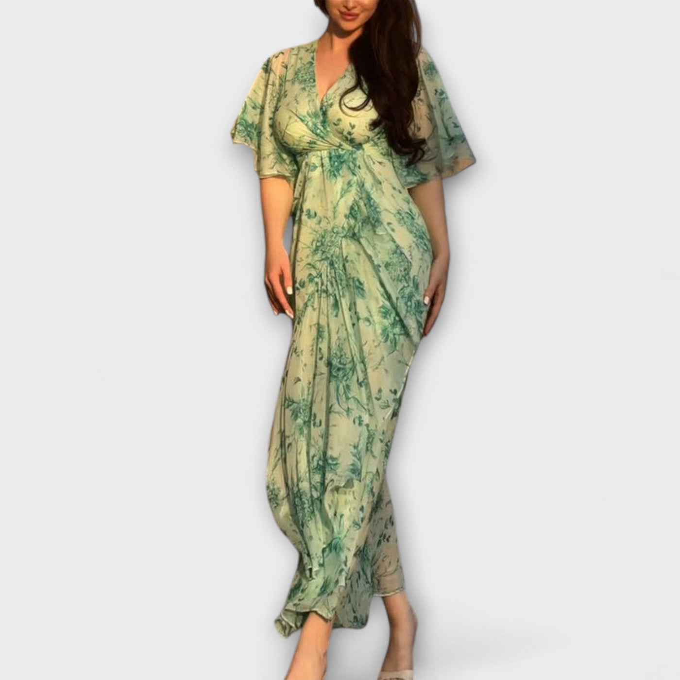 Lana - Schickes Floral V-Ausschnitt Kleid