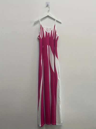 Jana - Fließendes Maxikleid mit Abstraktem Print