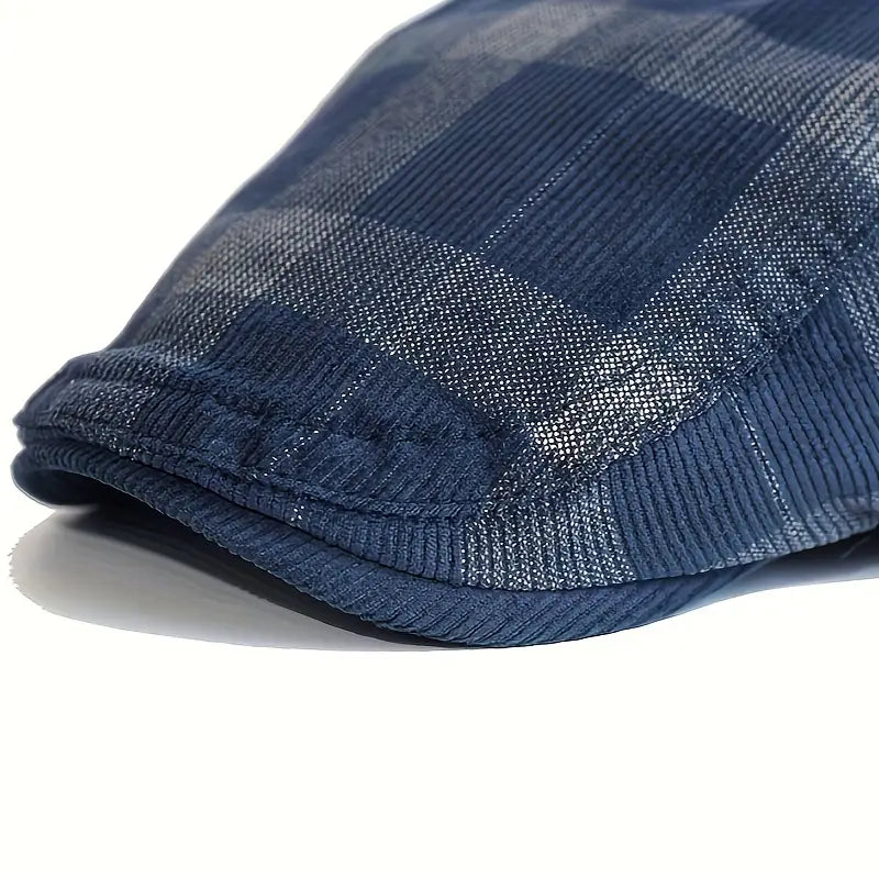 Enriko – Vintage Baskenmütze aus Baumwolle mit Karomuster