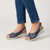 Bianka | Stilvolle Damen-Sandalen mit Slingback-Riemen in Blau