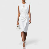 Kathy- Elegantes Damen Etuikleid in Weiß