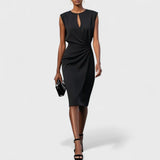 Kathy- Elegantes Damen Etuikleid in Schwarz
