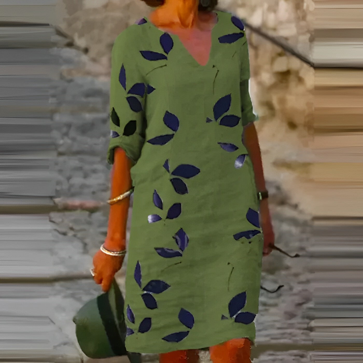 Karter - Atemberaubendes Sommerkleid mit Blätterdruck für Damen