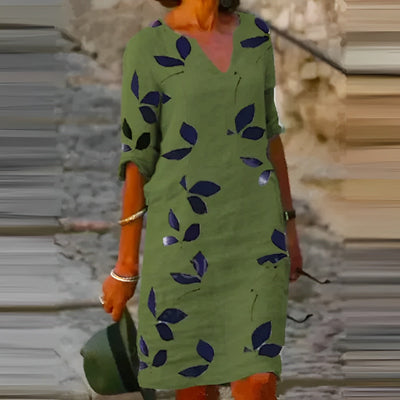 Karter - Atemberaubendes Sommerkleid mit Blätterdruck für Damen