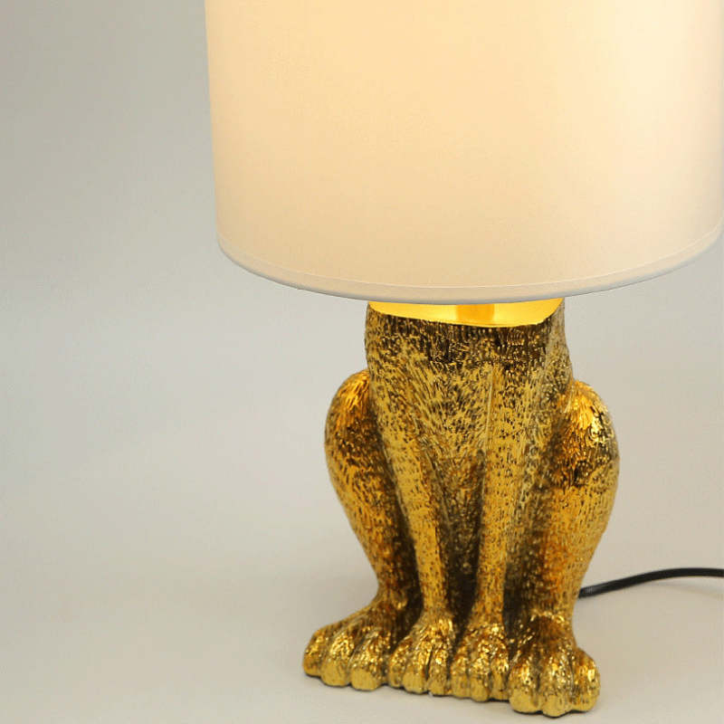 Goldene Kaninchen Tischlampe – Originelle Designer-Leuchte mit Schirm