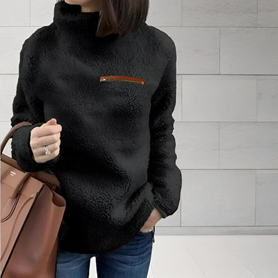Fleece-Rollkragenpullover - Loreen