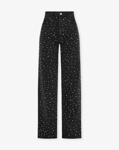 Glitzer-Jeans | Strahlender Look | Gerade Passform