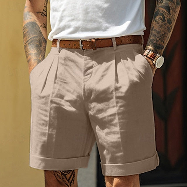 Stylische Herren-Faltenleinen-Shorts für den Sommer - Isfried