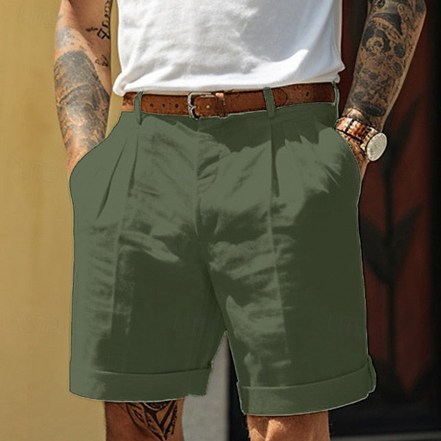 Stylische Herren-Faltenleinen-Shorts für den Sommer - Isfried