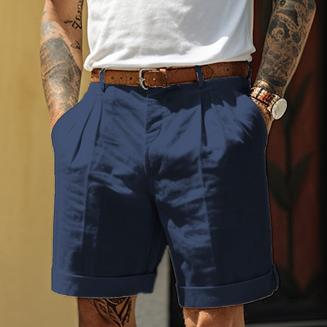 Stylische Herren-Faltenleinen-Shorts für den Sommer - Isfried