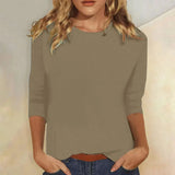 Stella – Klassisches Damen T-Shirt in Khaki