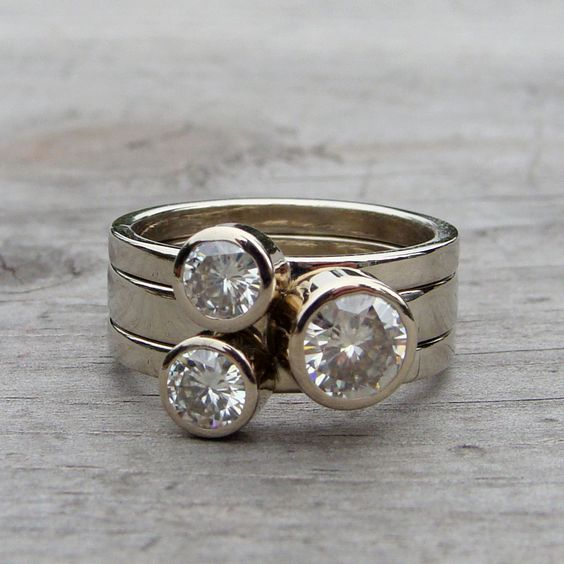 Vintage Ring „Triple“ mit Zirkonia