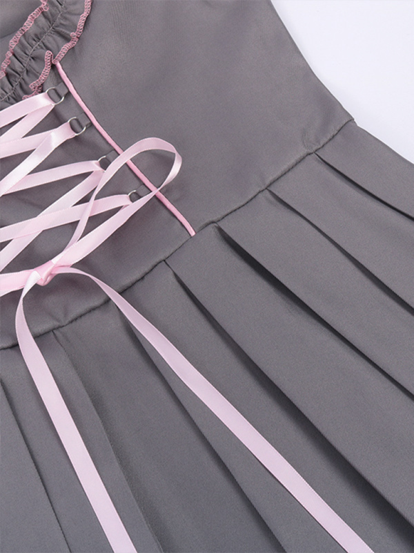 Damen Rosa mit Schleife Oktoberfest Dirndl Kleid