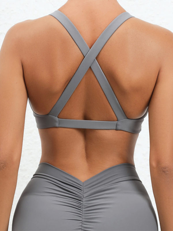 Heidi-Mode | Enganliegend schnelltrocknender Sport Yoga-BH für Outdoor-Laufen Cross-Back Fitness-Unterwäsche