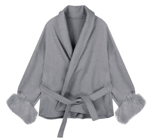 Eleganter Wollmantel mit Kunstfell-Details | Luxuriös & Stilvoll | Perfekt für den Winter