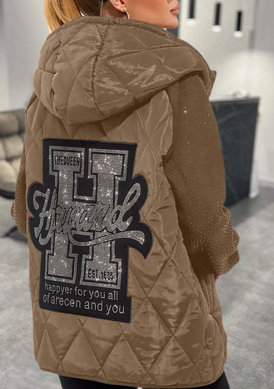 Steppjacke mit Glitzerärmeln | Stil & Komfort | Modischer Look