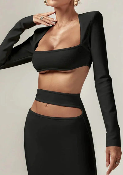 Elegantes Zweiteiler-Set | Sexy Top & Maxi-Rock | Zeitlose Raffinesse