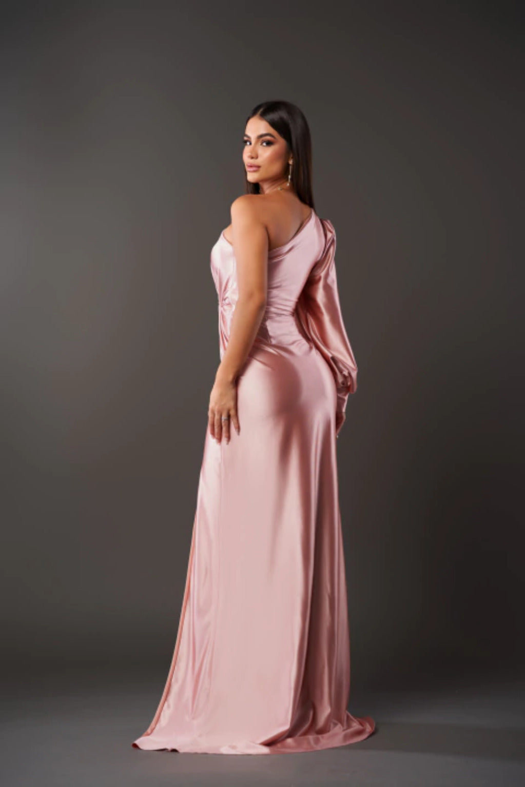Satin-Ein-Schulter-Abendkleid | Elegant und Glamourös | Figurbetonter Schnitt