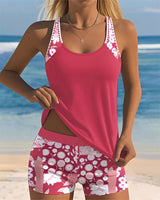 Annie - Stilvolles Tankini-Badeanzug-Set mit Print für Damen in Rosa