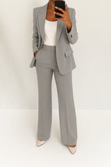 Julie - Elegantes Damen Hosenanzug Set in Grau