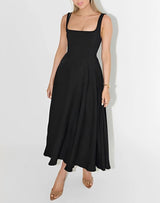 Shelley - Ärmelloses Midikleid in Schwarz