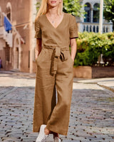 Gabriella - Lässiger Jumpsuit mit Gürtel für Damen in Khaki