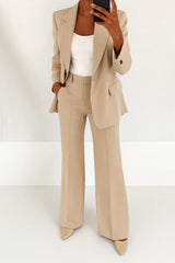 Julie - Elegantes Damen Hosenanzug Set in Beige
