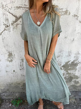 Rachel - Bequemes, locker sitzendes Kleid für Damen in Grün