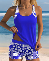 Annie - Stilvolles Tankini-Badeanzug-Set mit Print für Damen in Dunkelblau